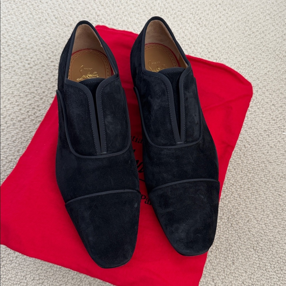 NWT-Christian Louboutin Black Suede Loafers